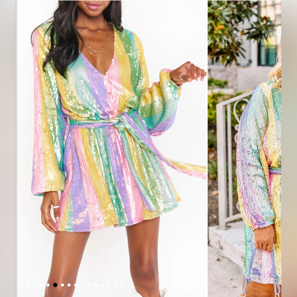 Show Me Your Mumu Rainbow Sequin Dress